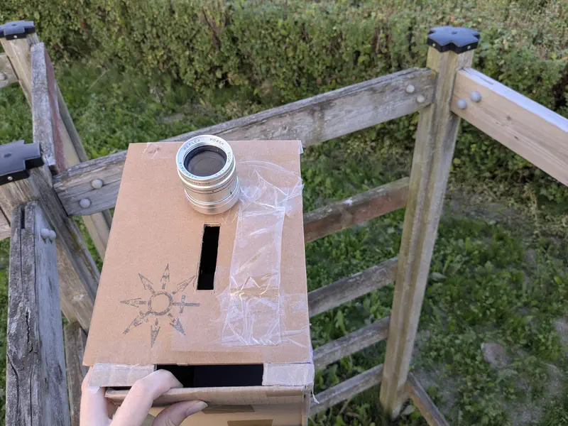 Homemade projection box.