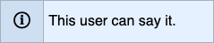 This user can say it.