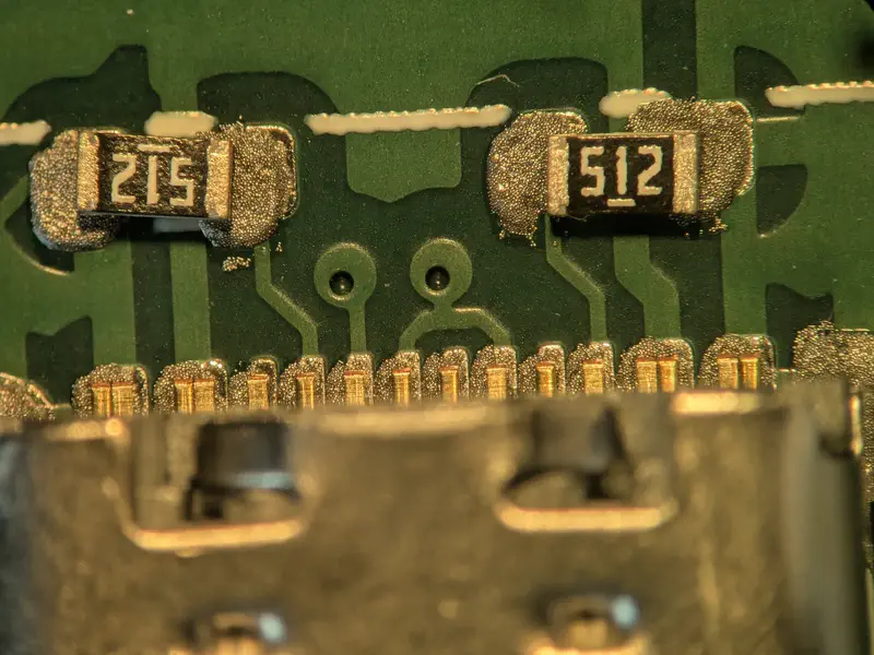Components placed in the paste.
