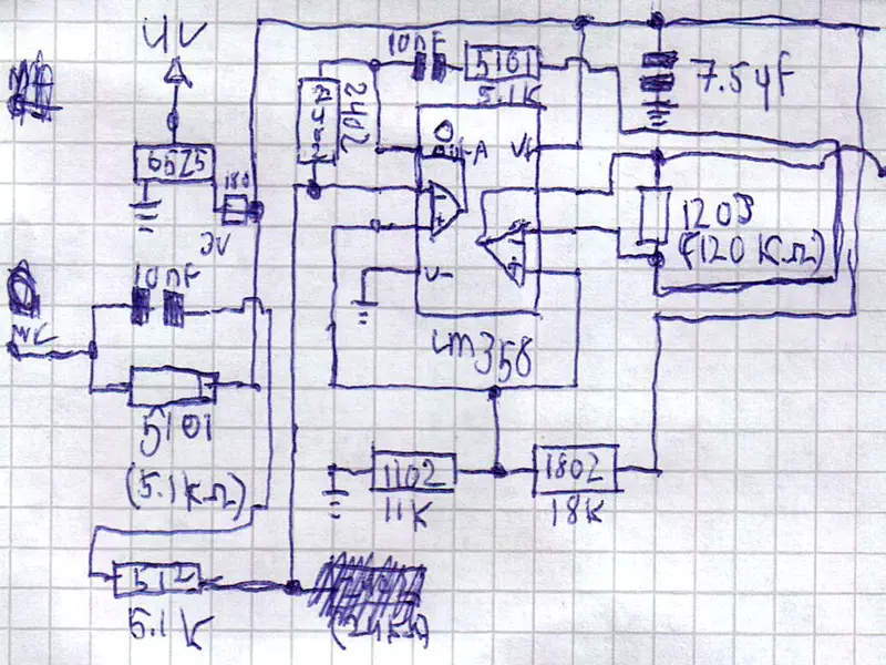 Sketch of the original frekvens circuitry part 1.