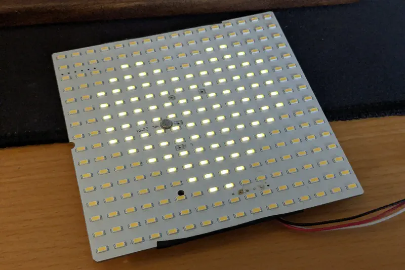 The modded board displaying a pixel heart.