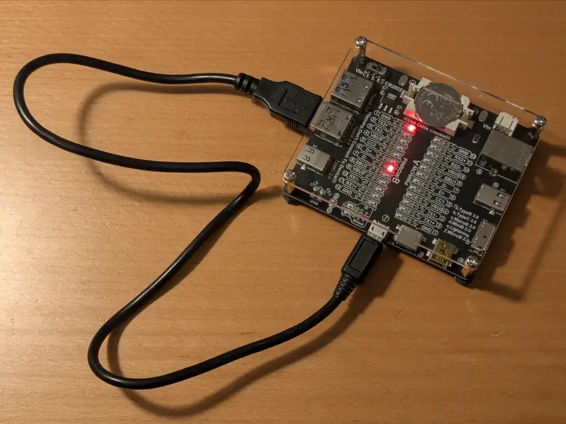A cable tester showing a bad cable.