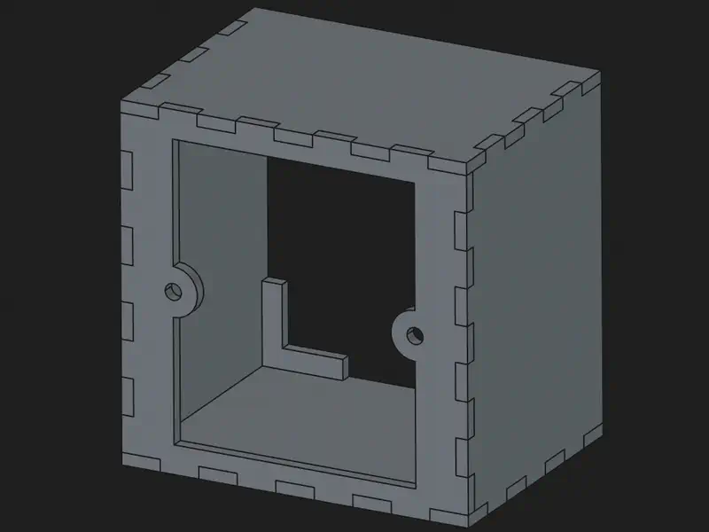 Panel case 3D model front.