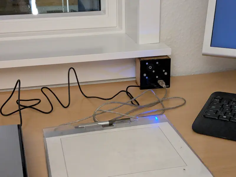 The patch panel used to connect a scanner and drawing pad.